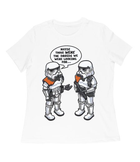 May Be Those Were the Droids We Were Looking For ? Retro Sci-Fi T-Shirt, Fun Vintage Style for Movie Lovers & Pop Culture Fans Women Relaxed