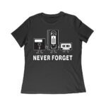 Never Forget Old Cassette, Floppy, and Deck Disk T-Shirt ? Retro Nostalgia Tee for Classic Tech and Vintage Vibe Lovers Women Relaxed – Viva Party