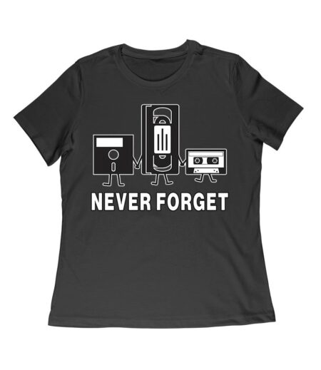 Never Forget Old Cassette, Floppy, and Deck Disk T-Shirt ? Retro Nostalgia Tee for Classic Tech and Vintage Vibe Lovers Women Relaxed – Viva Party