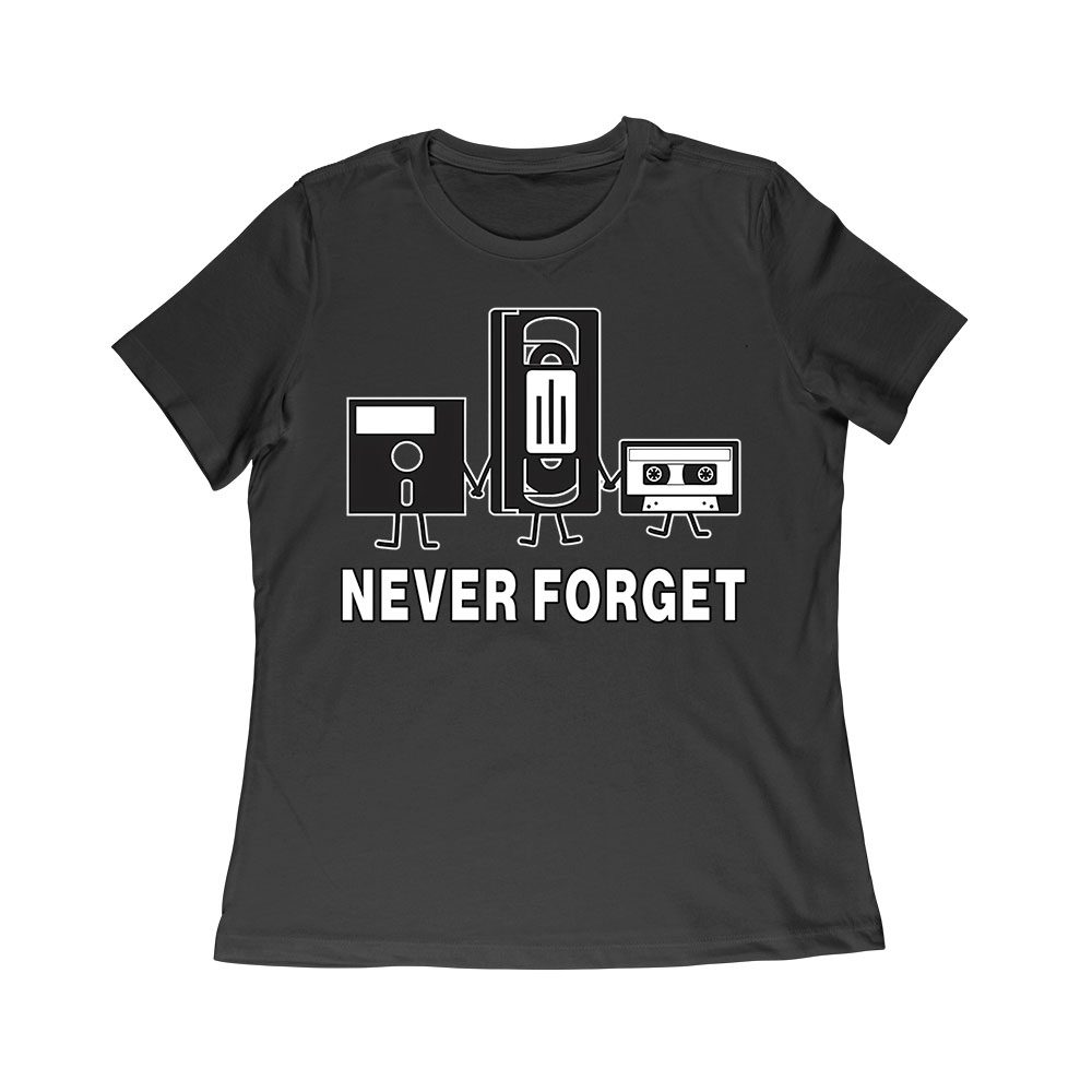 Cart-02_Wr-Black.jpg Never Forget Old Cassette, Floppy, And Deck Disk T-Shirt ? Retro Nostalgia Tee For Classic Tech And Vintage Vibe Lovers Women Relaxed – Viva Party