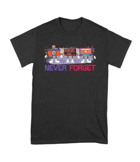 Never Forget - Old Cassette - Camera - and Cassette Piece T-Shirt - Retro Nostalgia Tee for Classic Tech and Vintage Lovers Unisex Youth – Viva Party
