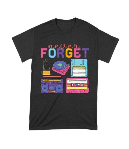 Never Forget - Camera Reel - Gramophone - Floppy Cassette - and Cassette Piece T-Shirt - Retro Nostalgia Tee for Vintage Tech Lovers Unisex Toddler – Viva Party