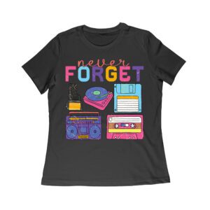 Never Forget - Camera Reel - Gramophone - Floppy Cassette - and Cassette Piece T-Shirt - Retro Nostalgia Tee for Vintage Tech Lovers Women Relaxed – Viva Party