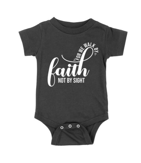 For We Walk by Faith Not Sight Inspirational Graphic T-Shirt for Empowerment and Hope Unisex Baby Jersey – Viva Party