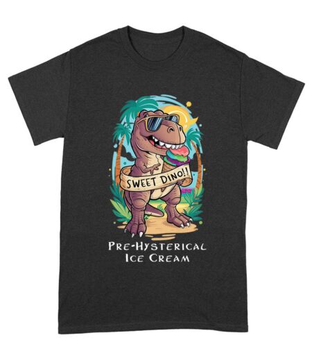 Sweet Dino Pre-Hysterical Ice Cream T-Shirt ? Fun Dinosaur Summer Vibes Unisex Adult – Viva Party