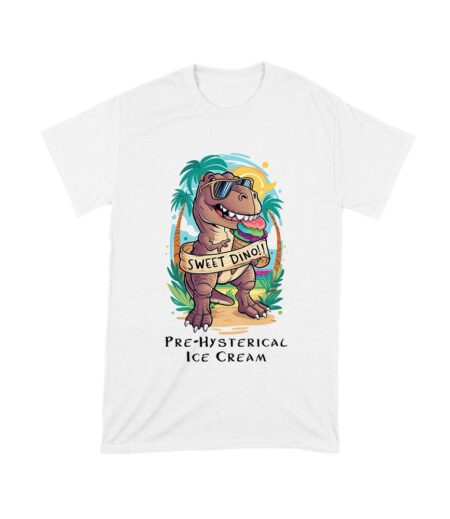 Sweet Dino Pre-Hysterical Ice Cream T-Shirt ? Fun Dinosaur Summer Vibes Unisex Toddler