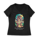 Sweet Dino Pre-Hysterical Ice Cream T-Shirt ? Fun Dinosaur Summer Vibes Women Jersey V-Neck – Viva Party