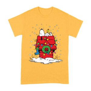 Peanuts Holiday Snoopy and Woodstock Stocking Christmas T-Shirt