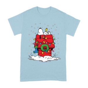Peanuts Holiday Snoopy and Woodstock Stocking Christmas T-Shirt