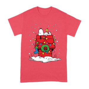 Peanuts Holiday Snoopy and Woodstock Stocking Christmas T-Shirt