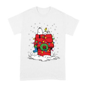 Peanuts Holiday Snoopy and Woodstock Stocking Christmas T-Shirt