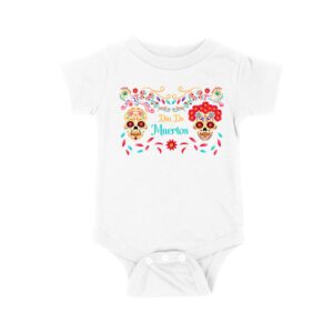 Vibrant Dia de Muertos Sugar Skull T-Shirt ? Colorful Day of the Dead Celebration Design Unisex Baby Jersey