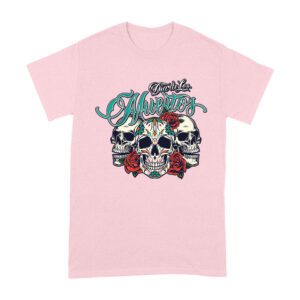 Dia de Los Muertos T-Shirt ? Three Sugar Skulls with Red Roses Day of the Dead Design Unisex Adult