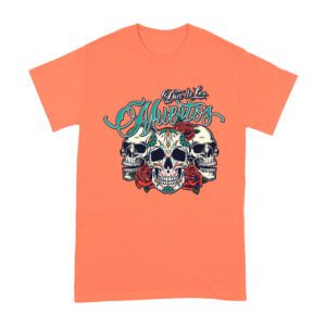 Dia de Los Muertos T-Shirt ? Three Sugar Skulls with Red Roses Day of the Dead Design Unisex Adult