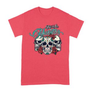 Dia de Los Muertos T-Shirt ? Three Sugar Skulls with Red Roses Day of the Dead Design Unisex Adult