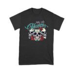 Dia de Los Muertos T-Shirt ? Three Sugar Skulls with Red Roses Day of the Dead Design Unisex Youth – Viva Party