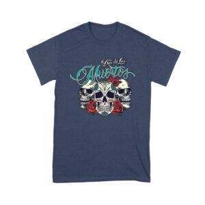 Dia de Los Muertos T-Shirt ? Three Sugar Skulls with Red Roses Day of the Dead Design Unisex Youth