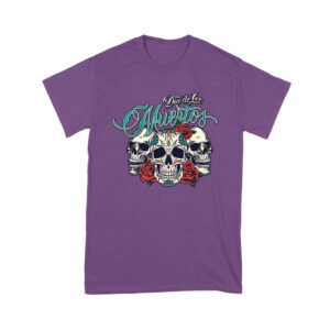 Dia de Los Muertos T-Shirt ? Three Sugar Skulls with Red Roses Day of the Dead Design Unisex Youth