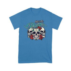 Dia de Los Muertos T-Shirt ? Three Sugar Skulls with Red Roses Day of the Dead Design Unisex Youth