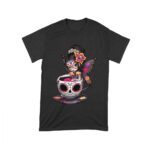 Vibrant Dia de Muertos Fairy T-Shirt with Sugar Skull Art in a Teacup, Perfect for Day of the Dead Celebration Unisex Toddler – Viva Party