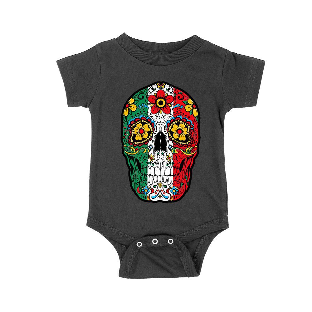 Ddmt-09_Rs-Black.jpg Vibrant Mexican Color Skeleton Skull T-Shirt, Perfect For Dia De Muertos And Day Of The Dead Celebrations Unisex Baby Jersey – Viva Party