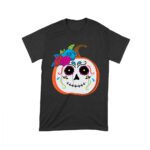 Unique Pumpkin Shape Skull T-Shirt, Perfect for Fall and Dia de Muertos Celebrations Unisex Toddler – Viva Party