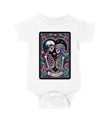 The Lovers Dia de Muertos Skeleton Art T-Shirt ? Vibrant Day of the Dead Romance Design Unisex Baby Jersey
