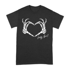 Hey Boo Skeleton Hands Halloween T-Shirt - Cute & Spooky Ghost Costume Tee Unisex Adult – Viva Party