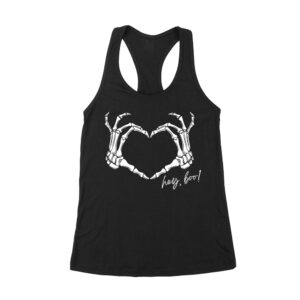 Hey Boo Skeleton Hands Halloween T-Shirt - Cute & Spooky Ghost Costume Tee Women's Racerback Tank Top – Viva Party