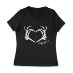 Hey Boo Skeleton Hands Halloween T-Shirt - Cute & Spooky Ghost Costume Tee Women Jersey V-Neck – Viva Party