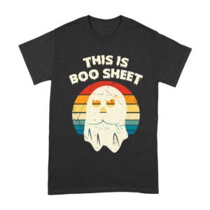 Funny Retro 'This Is Boo Sheet' Halloween Ghost T-Shirt - Cute Spooky Costume Tee for Men, Women, Kids Unisex Adult – Viva Party