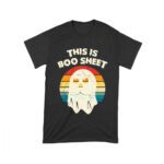 Funny Retro 'This Is Boo Sheet' Halloween Ghost T-Shirt - Cute Spooky Costume Tee for Men, Women, Kids Unisex Toddler – Viva Party