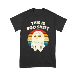 Funny Retro 'This Is Boo Sheet' Halloween Ghost T-Shirt - Cute Spooky Costume Tee for Men, Women, Kids Unisex Youth – Viva Party