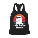 Hilarious 'This Is Boo Sheet' Ghost T-Shirt - Retro Spooky Halloween Costume Tee Women's Racerback Tank Top – Viva Party
