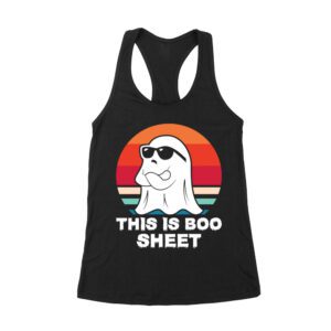 Hilarious 'This Is Boo Sheet' Ghost T-Shirt - Retro Spooky Halloween Costume Tee Women's Racerback Tank Top – Viva Party