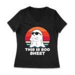 Hilarious 'This Is Boo Sheet' Ghost T-Shirt - Retro Spooky Halloween Costume Tee Women Jersey V-Neck – Viva Party