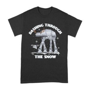 Star AT-AT Dashing Through the Snow Graphic T-Shirt ? Fun Festive Holiday Apparel Unisex Adult – Viva Party