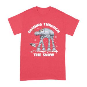 Star AT-AT Dashing Through the Snow Graphic T-Shirt ? Fun Festive Holiday Apparel Unisex Adult
