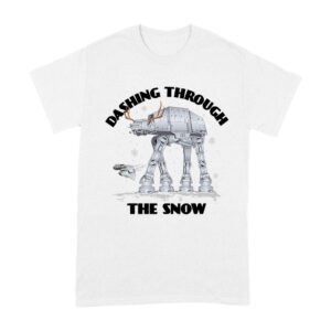 Star AT-AT Dashing Through the Snow Graphic T-Shirt ? Fun Festive Holiday Apparel Unisex Adult