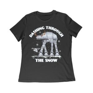 Star AT-AT Dashing Through the Snow Graphic T-Shirt ? Fun Festive Holiday Apparel Women Relaxed – Viva Party