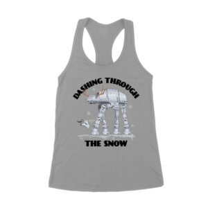 Star AT-AT Dashing Through the Snow Graphic T-Shirt ? Fun Festive Holiday Apparel Women's Racerback Tank Top