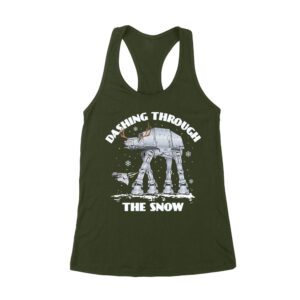 Star AT-AT Dashing Through the Snow Graphic T-Shirt ? Fun Festive Holiday Apparel Women's Racerback Tank Top