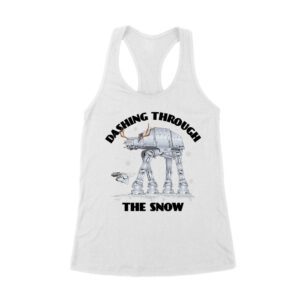 Star AT-AT Dashing Through the Snow Graphic T-Shirt ? Fun Festive Holiday Apparel Women's Racerback Tank Top