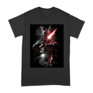Star Wars Darth Vader Lightsaber Portrait T-Shirt - Striking Sci-Fi Graphic Tee for Galactic Fans Unisex Adult – Viva Party