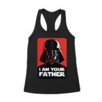 Star Wars Darth Vader I Am Your Father Dark Portrait T-Shirt - Iconic Sci-Fi Graphic Tee for Galactic Fans Women's Racerback Tank Top – Viva Party