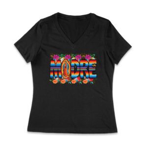 Our Lady of Guadalupe Madre T-Shirt - Beautiful Virgin Mary Graphic Tee, Faith & Devotion Shirt for Women, Unique Catholic Apparel, Spiritual Gift Women Jersey V-Neck – Viva Party