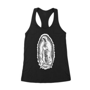Our Lady of Guadalupe T-Shirt - Beautiful Virgin Mary Graphic Tee, Devotional Catholic Shirt for Women, Spiritual Faith Gift Apparel Women's Racerback Tank Top – Viva Party