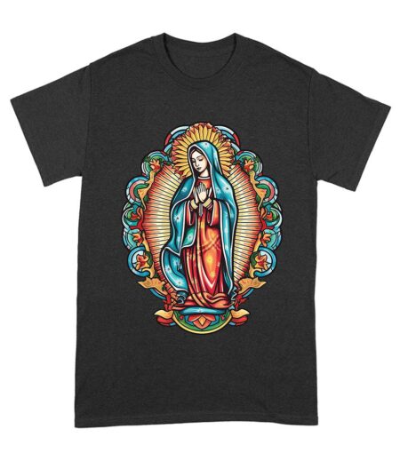 Our Lady of Guadalupe Virgin Mary T-Shirt - Catholic Devotional Shirt for Women, Faith Graphic Tee, Spiritual Religious Gift Apparel Unisex Adult – Viva Party