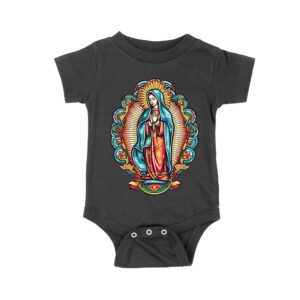 Our Lady of Guadalupe Virgin Mary T-Shirt - Catholic Devotional Shirt for Women, Faith Graphic Tee, Spiritual Religious Gift Apparel Unisex Baby Jersey – Viva Party