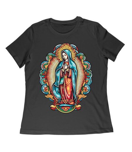 Our Lady of Guadalupe Virgin Mary T-Shirt - Catholic Devotional Shirt for Women, Faith Graphic Tee, Spiritual Religious Gift Apparel Women Relaxed – Viva Party